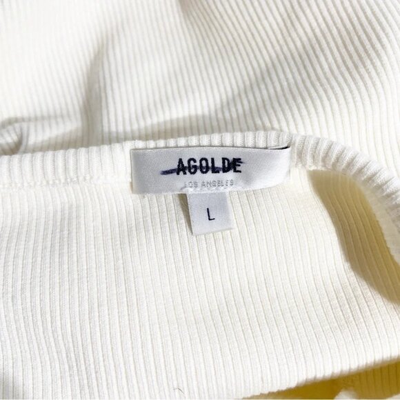 New AGOLDE Lola Gathered Front Tank in Ivory Paste Size L - Picture 6 of 6